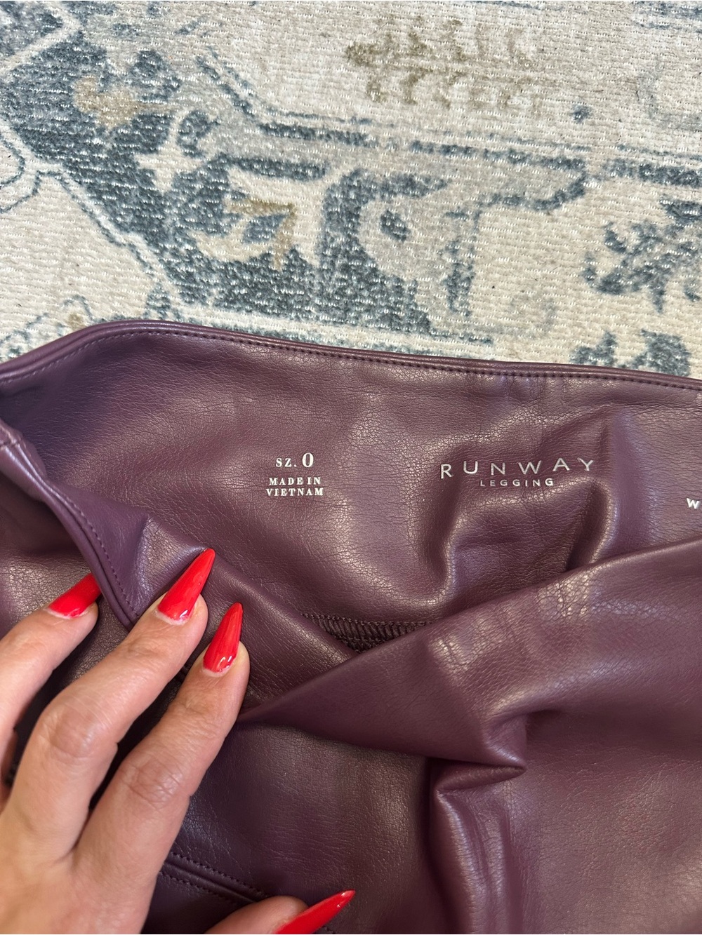 White House Black Market Plum Faux Leather Leggings